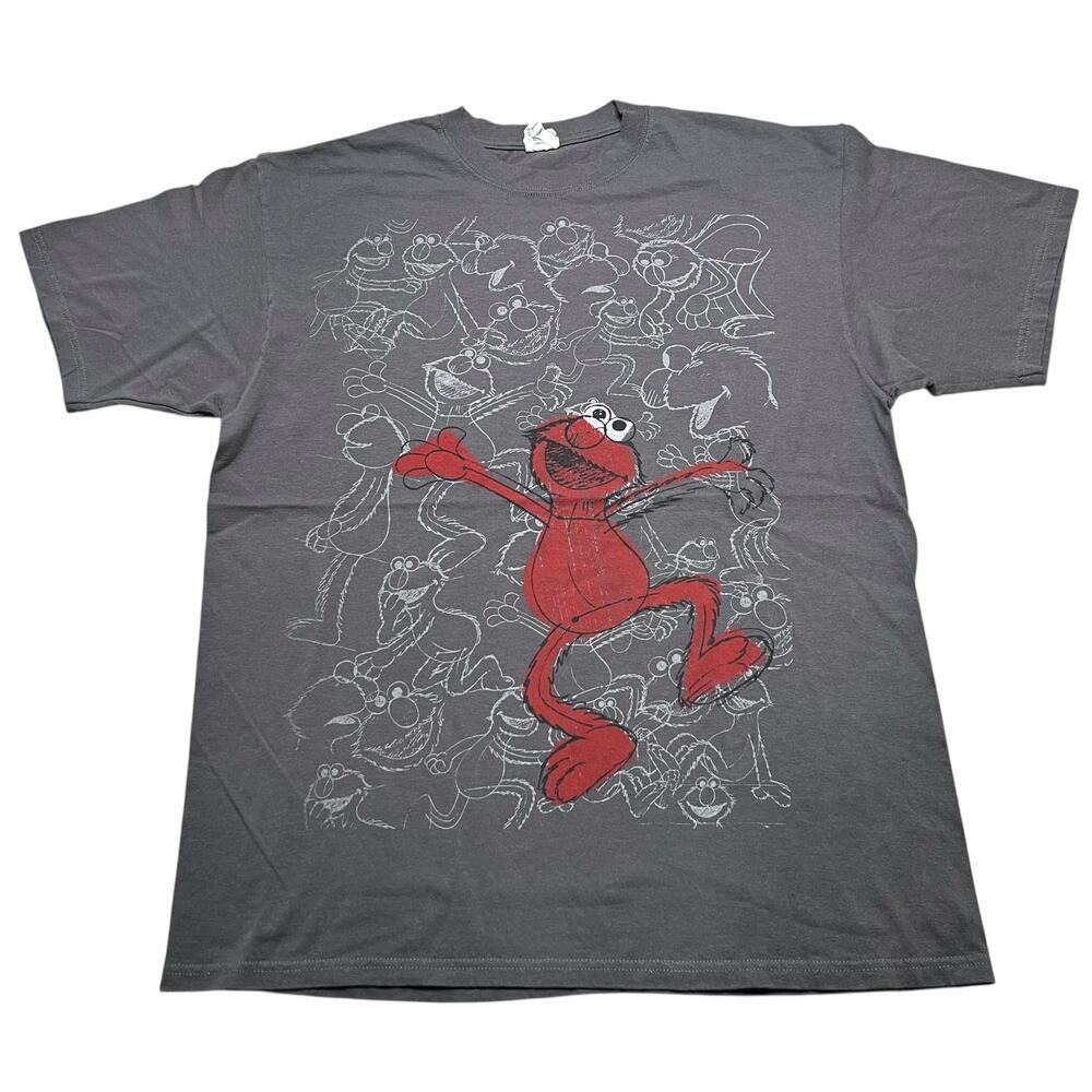 Vintage Sesame Street Elmo AOP Megaprint T Shirt Sz XL Grunge / Retro / Y2K